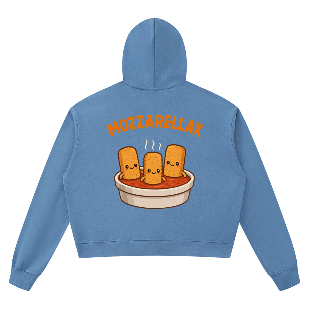 Mozzarellax Unisex Boxy Raw Edge Hoodie