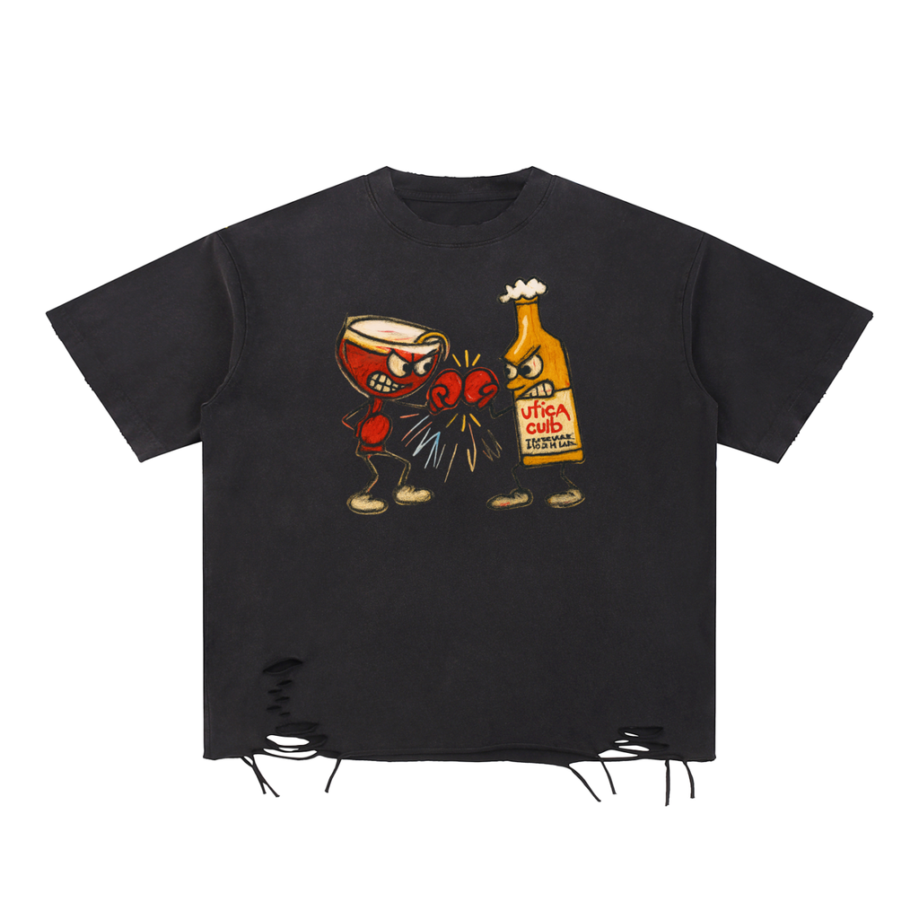 Dove + Duel Snow Washed Raw-Hem T-Shirt