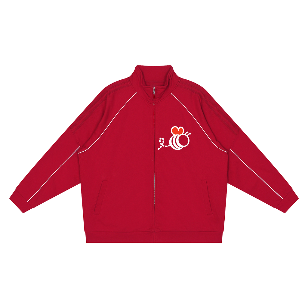 Bumbles Heart Wing Reflection Striped Raglan Sleeve Jacket
