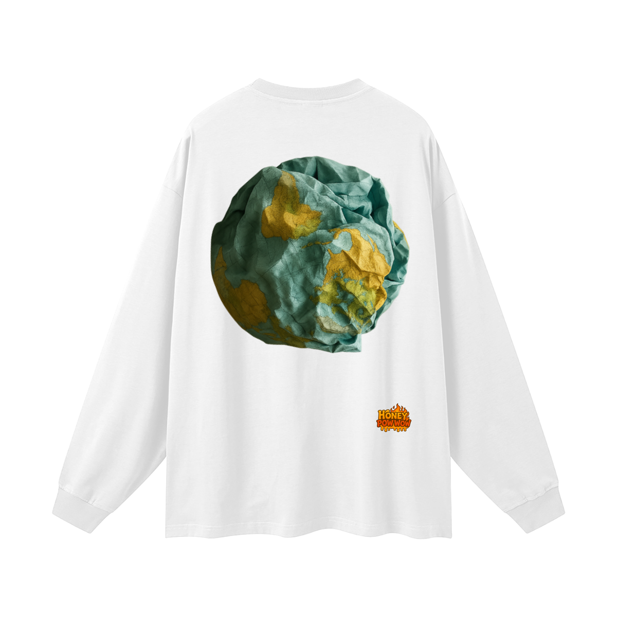 Toss The Map/ Map Back Oversized Unisex Long Sleeve T-Shirt