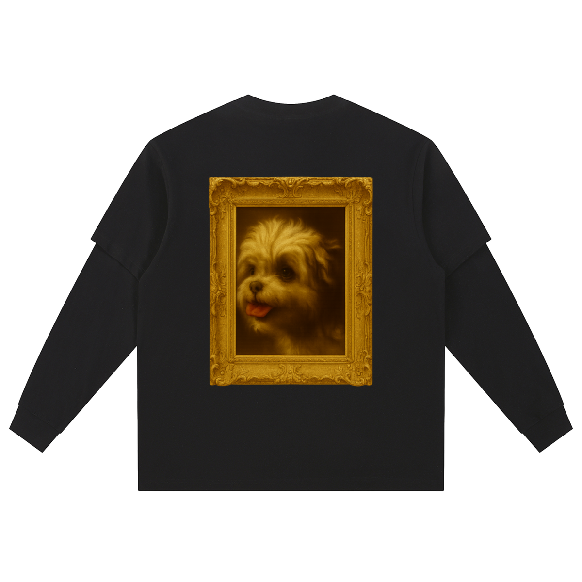 Adora-Dog Layered Long Sleeve Oversized Tee