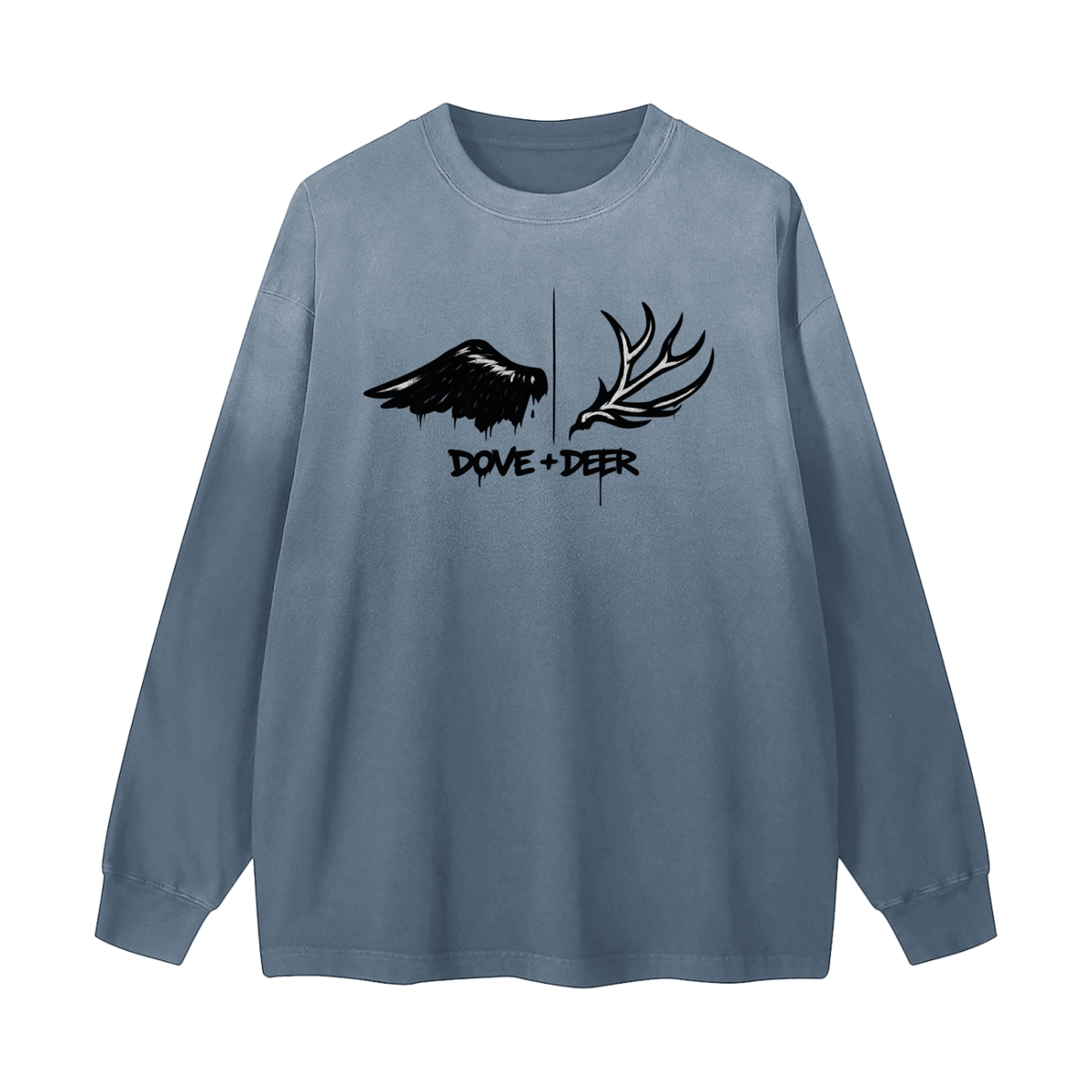 Dove + Deer Graf Gradient Washed Long Sleeve T-Shirt