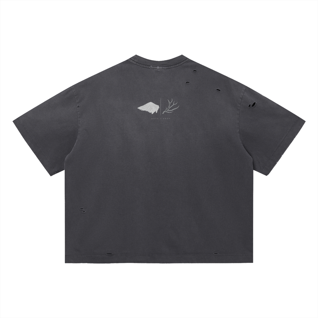 This Boy Believes Vintage Washed Distressed Boxy Oversized T-Shirt