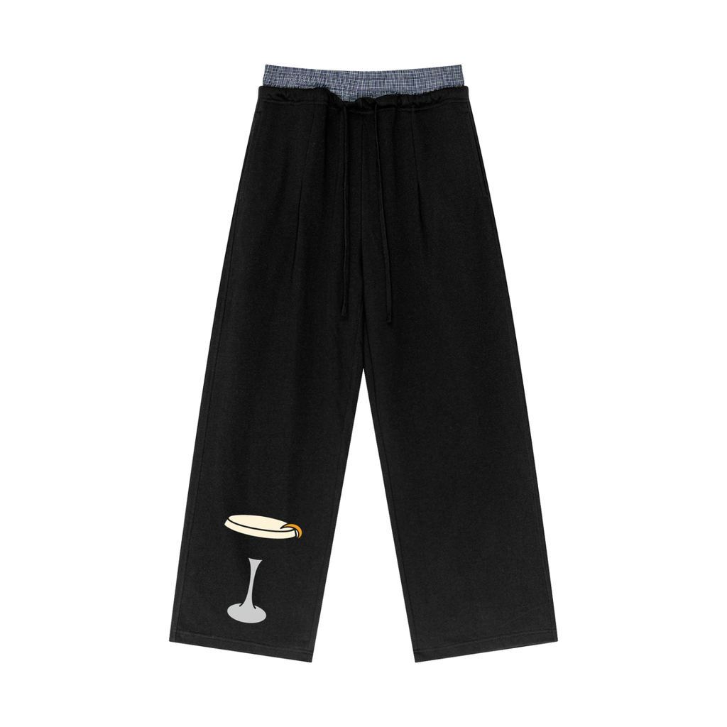 D+D Espressotini Plaid Contrast Waist Pants
