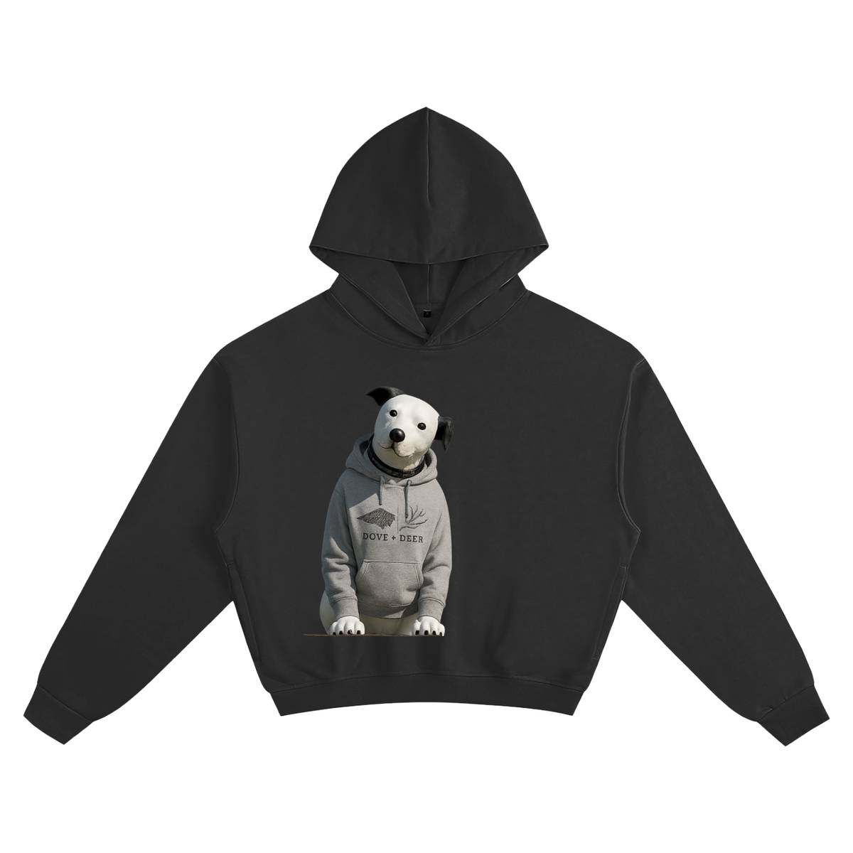 Nipper in a Dove Hoodie Cotton Cropped Hoodie