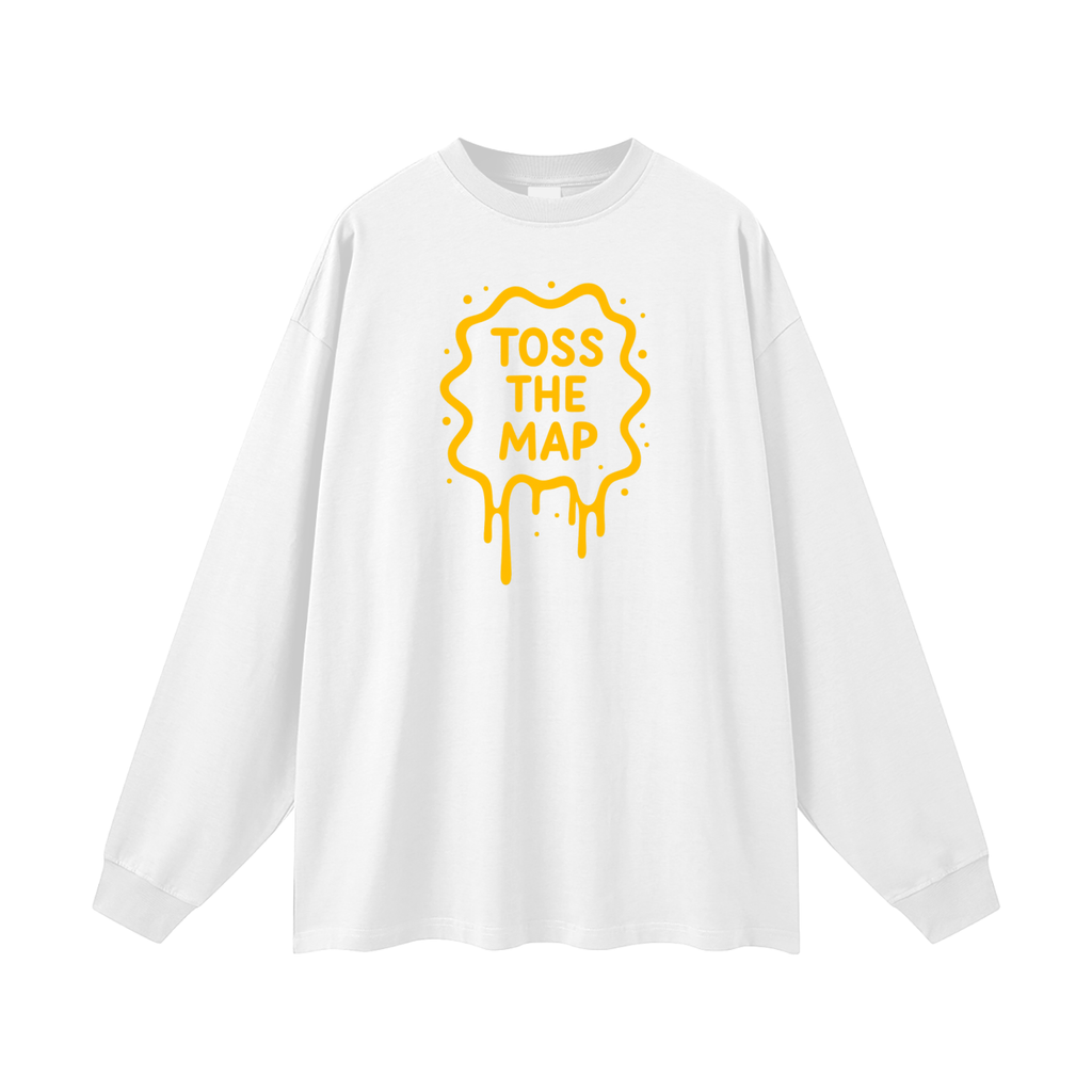 Toss The Map/ Map Back Oversized Unisex Long Sleeve T-Shirt