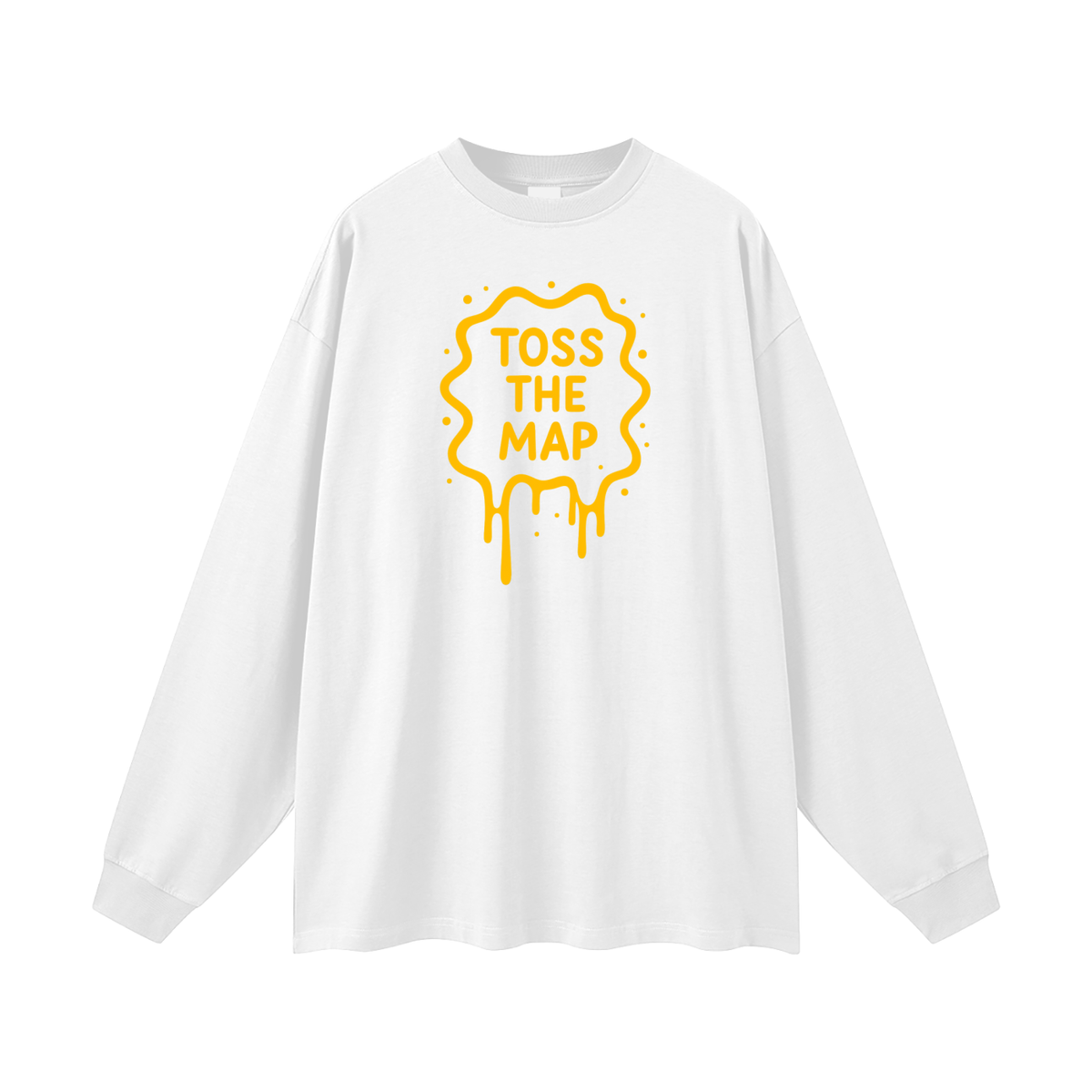 Toss The Map/ Map Back Oversized Unisex Long Sleeve T-Shirt