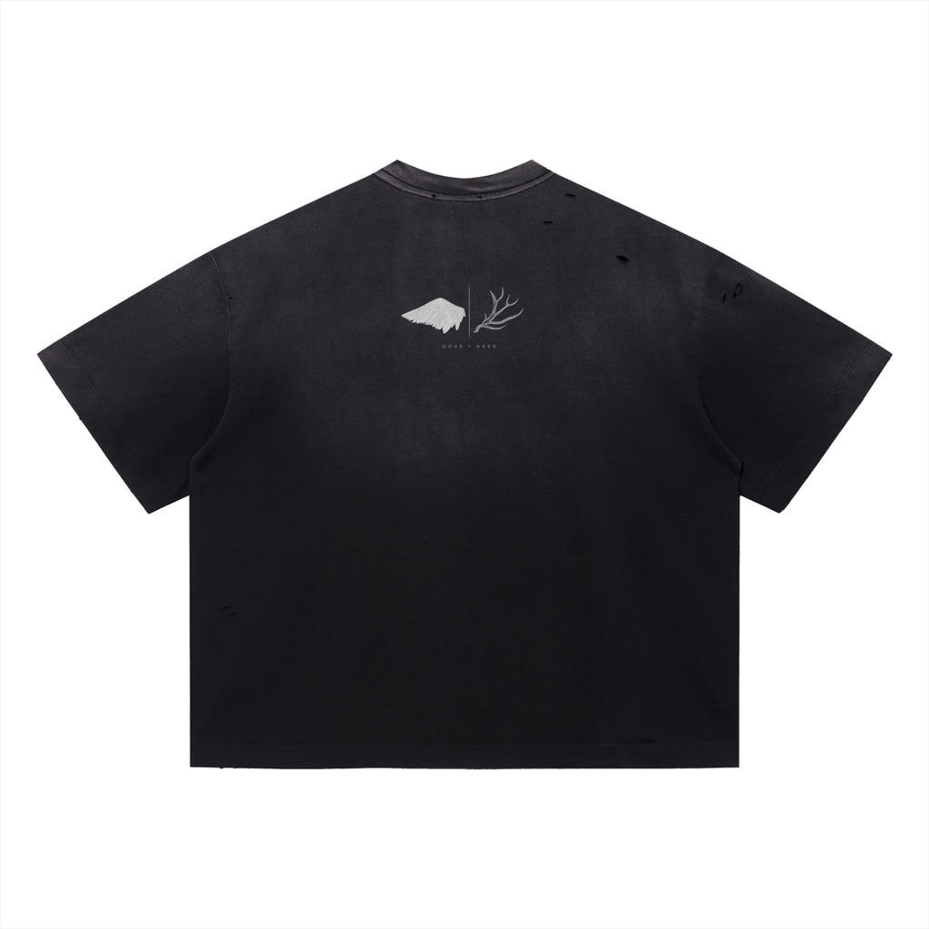 This Boy Believes Vintage Washed Distressed Boxy Oversized T-Shirt