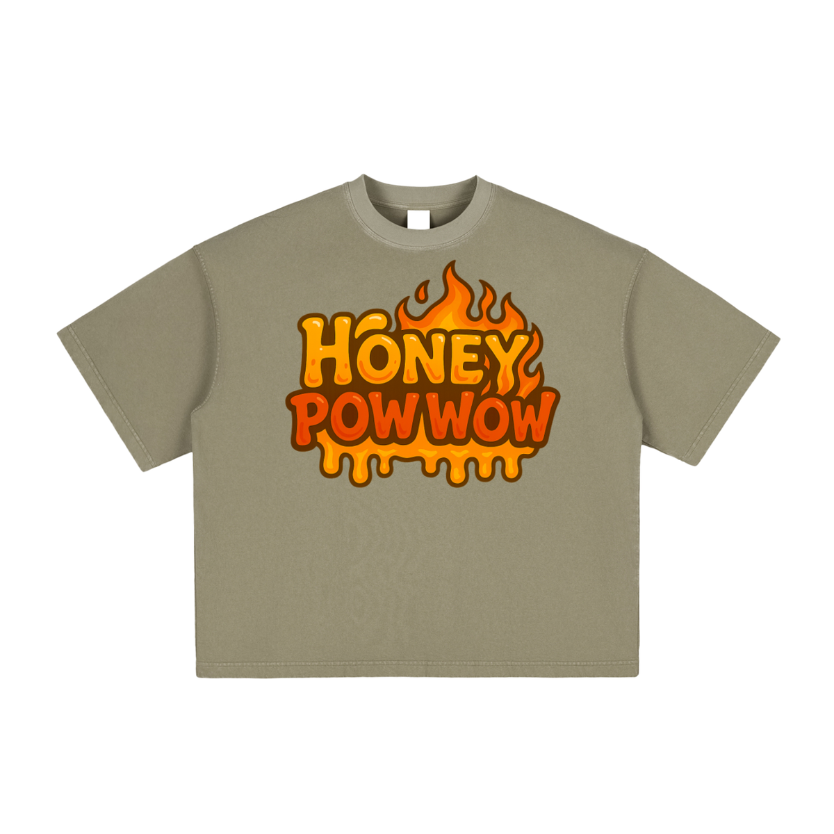 Honey PowWow Vintage Washed Boxy T-Shirt