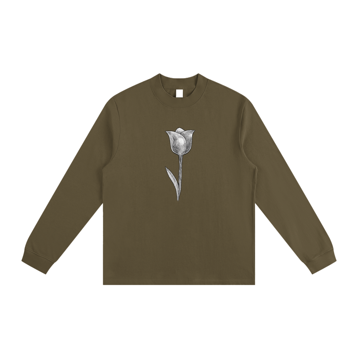 Tulip Front/ 293 State WaterColor Back Essential Non-Shrink Mock Neck Sweatshirt