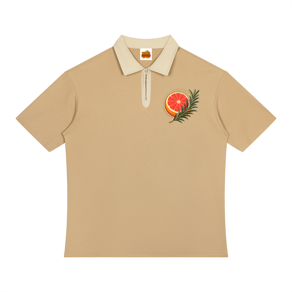The Grocer Ingredients Unisex Color Block Quarter-Zip Polo Shirt