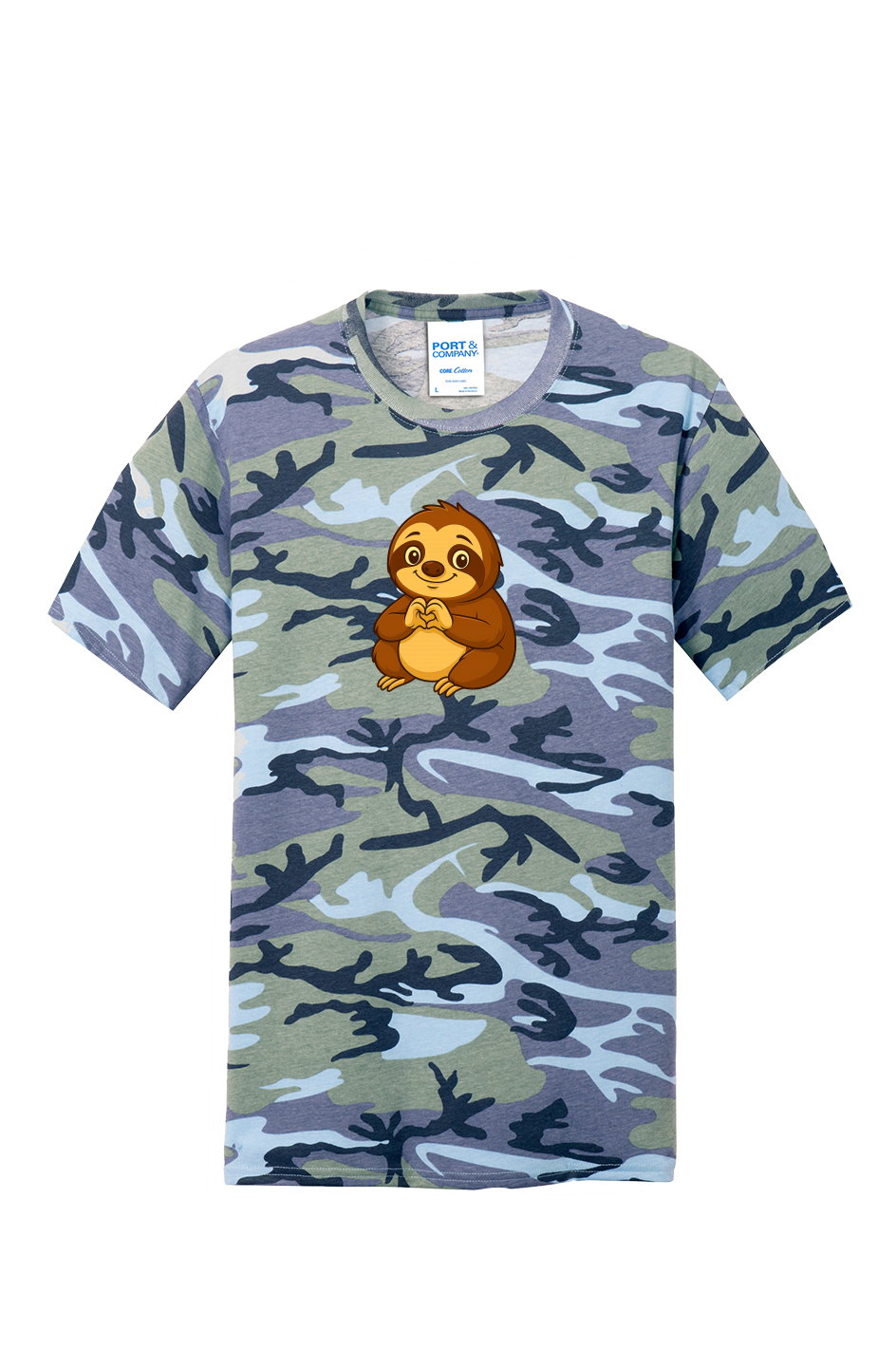 Love Sloth Core Cotton Camo Tee
