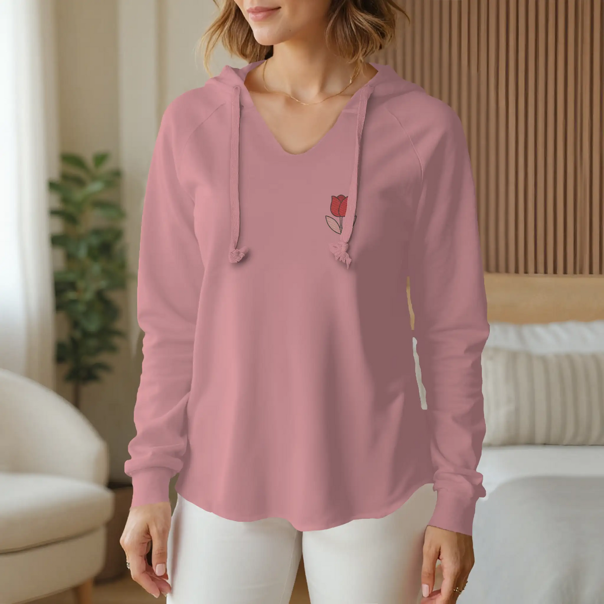 Capital Tulip Womens Lightweight  Wash Hooded Sweatshirt