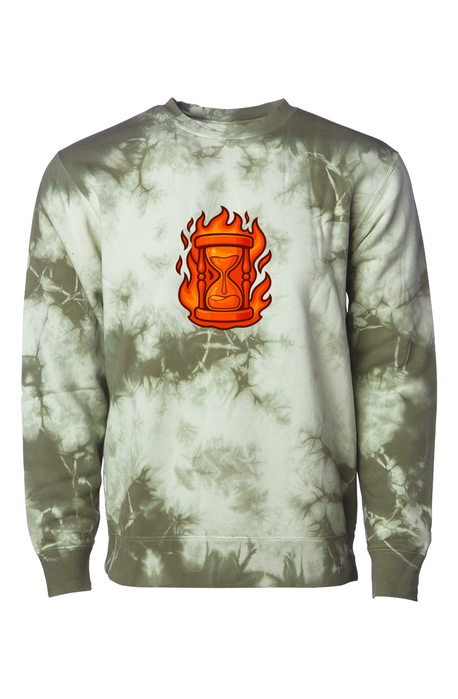 Honey Hour Tie Dye Olive Crew Neck