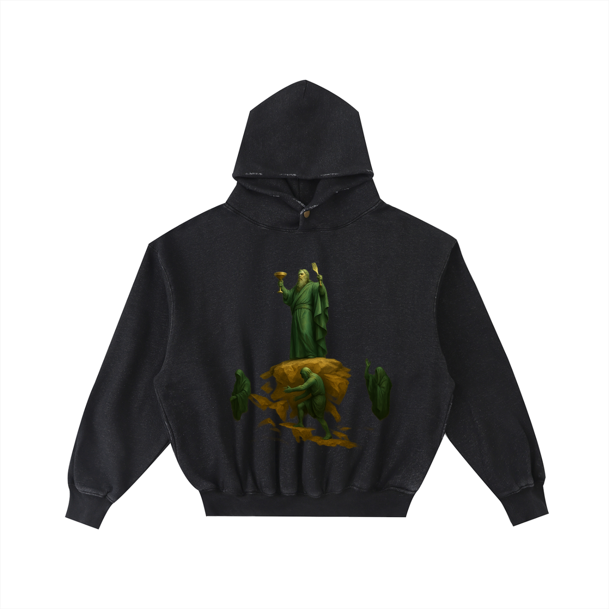 Albany Moses Frayed Enzyme Washed Fleece Hoodie