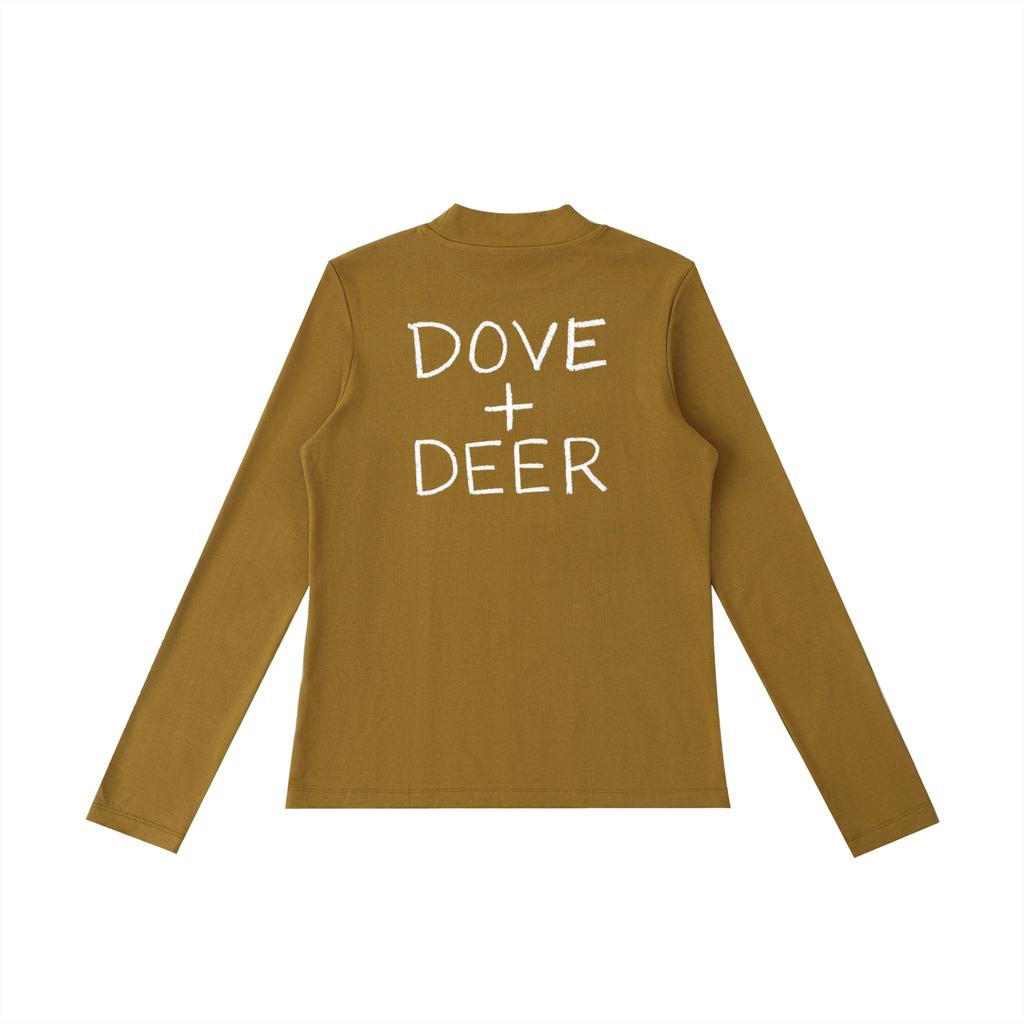 Ani's Mocha Cake Mock Neck Long Sleeve T-Shirt