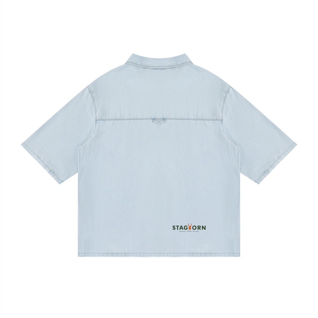 Staghorn Logo Unisex Vintage Wash Drop Shoulder Lyocell Shirt