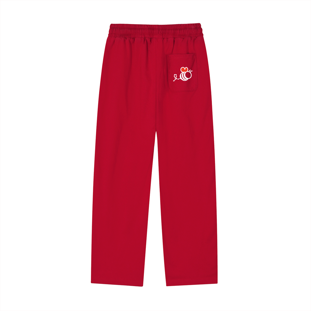 Bumbles Heart Wing Reflection Striped Straight-Leg Sweatpants