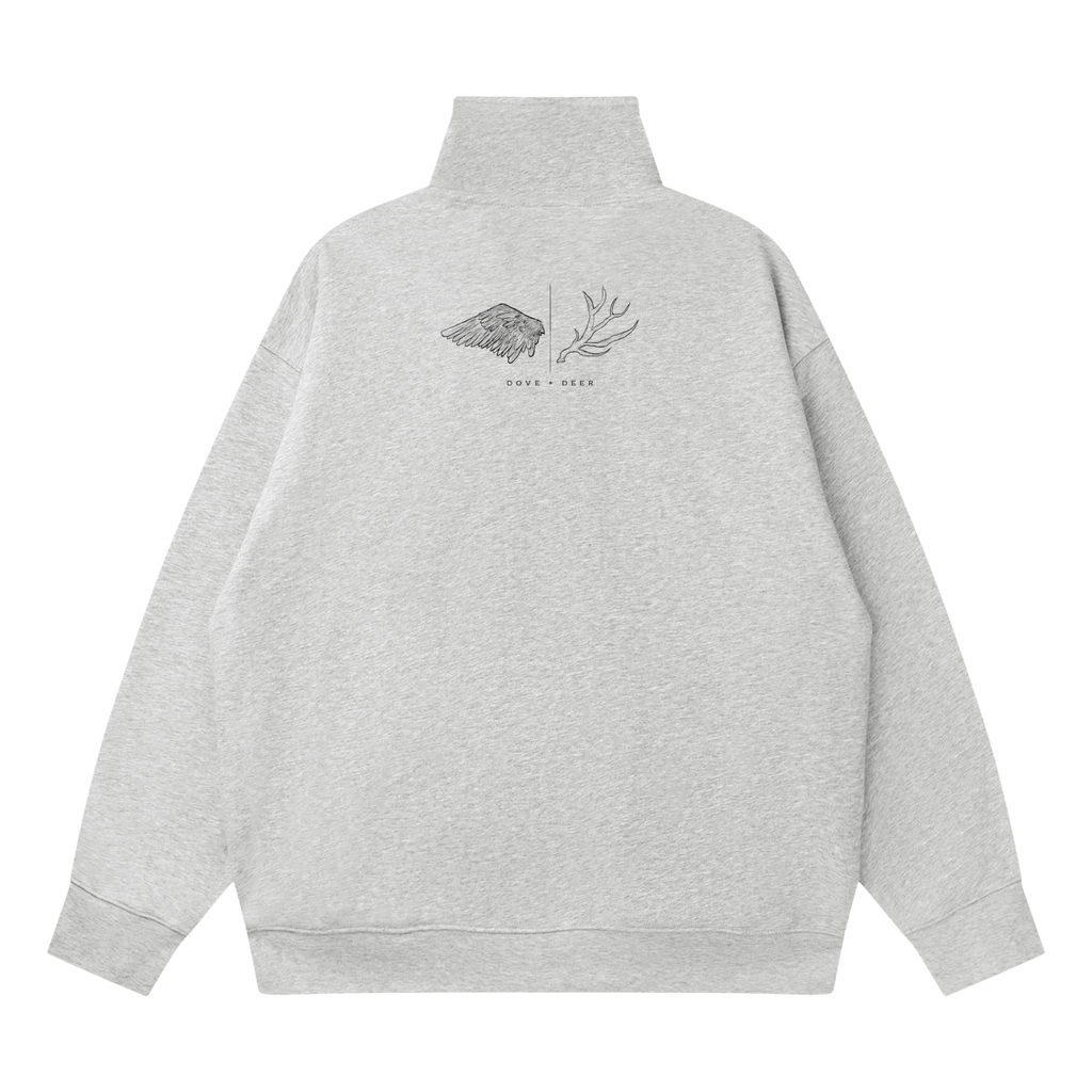 The Egg Heart Quarter-Zip Drop Shoulder Sweatshirt