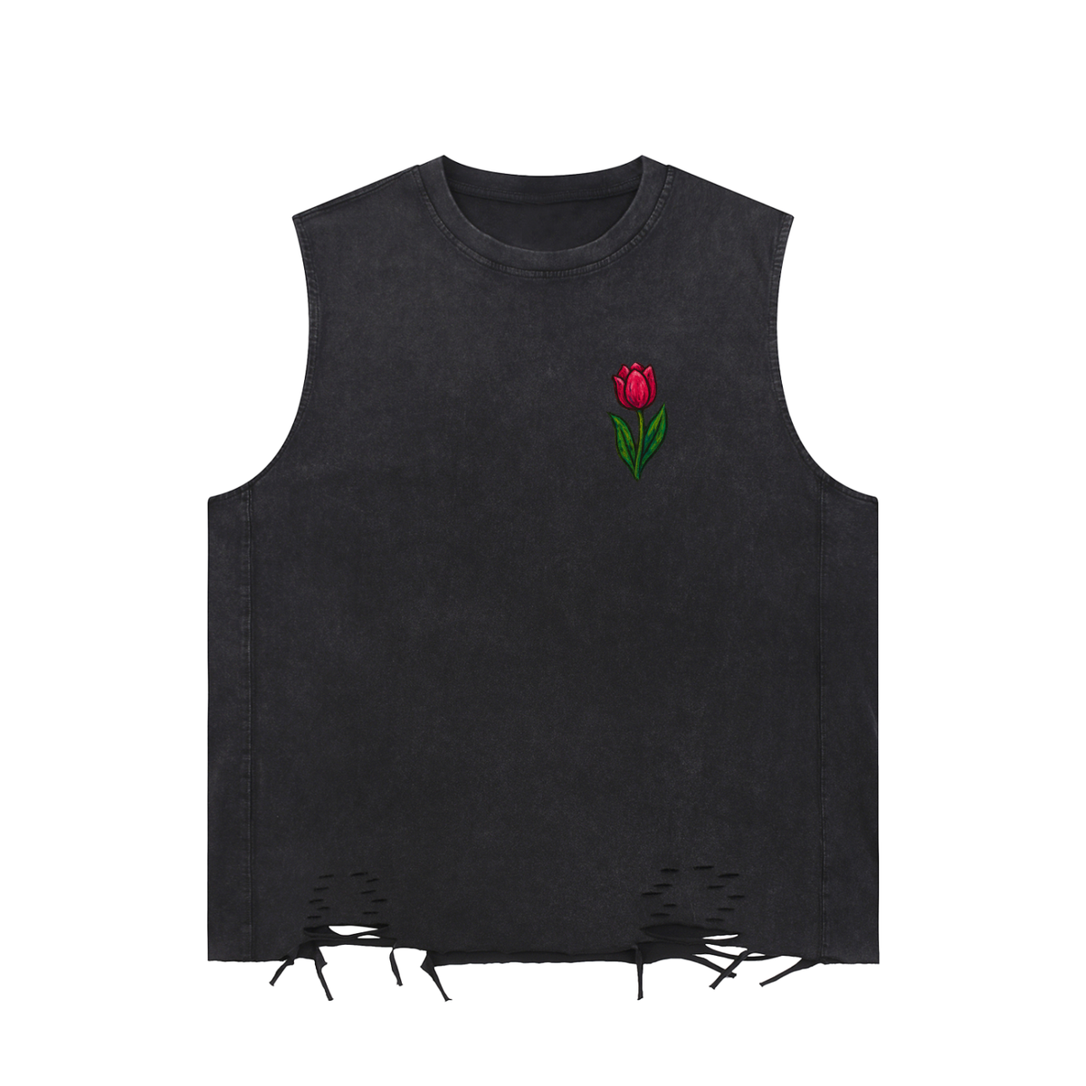 Tulip Grocer Snow Washed Raw-Hem Tank Top