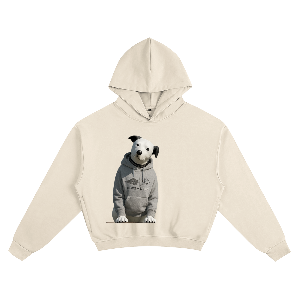 Nipper in a Dove Hoodie Cotton Cropped Hoodie