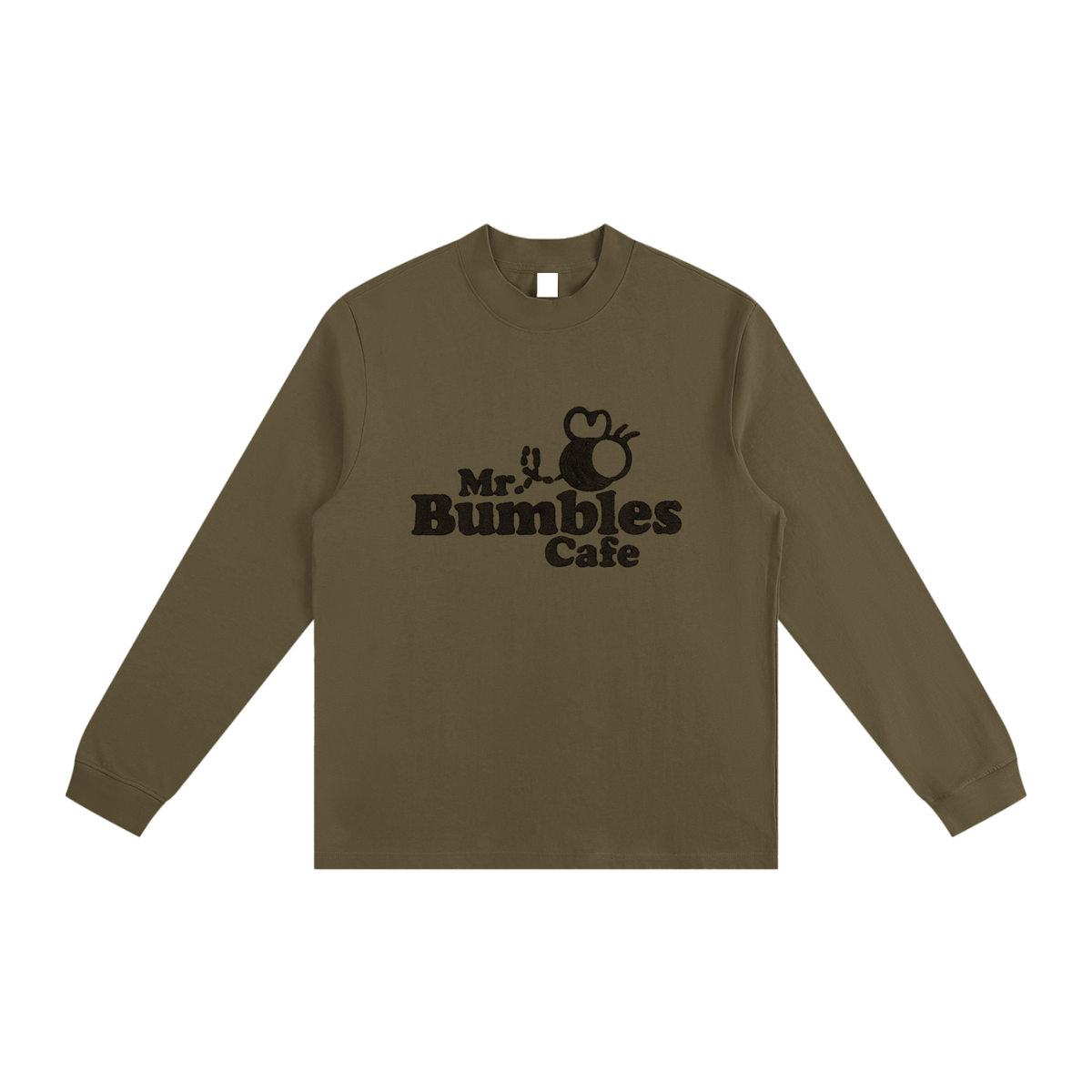Bumbles Stitched Logo Essential Non-Shrink Mock Neck Sweatshirt