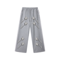 Grey Tulip Contrast Tape Straight-Leg Sweatpants