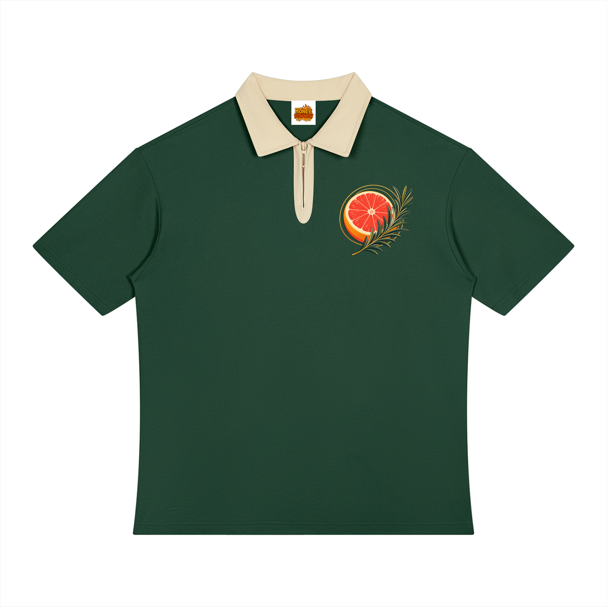 The Grocer Ingredients Unisex Color Block Quarter-Zip Polo Shirt