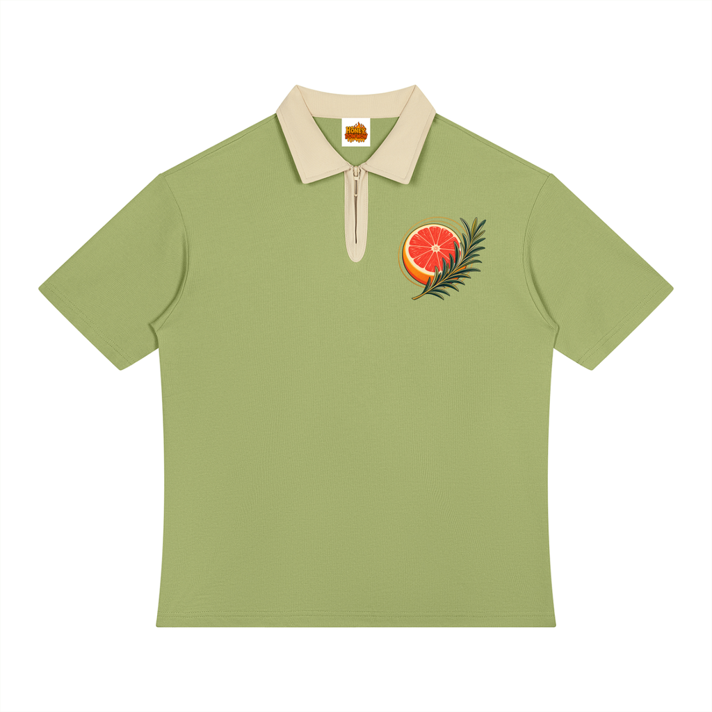 The Grocer Ingredients Unisex Color Block Quarter-Zip Polo Shirt
