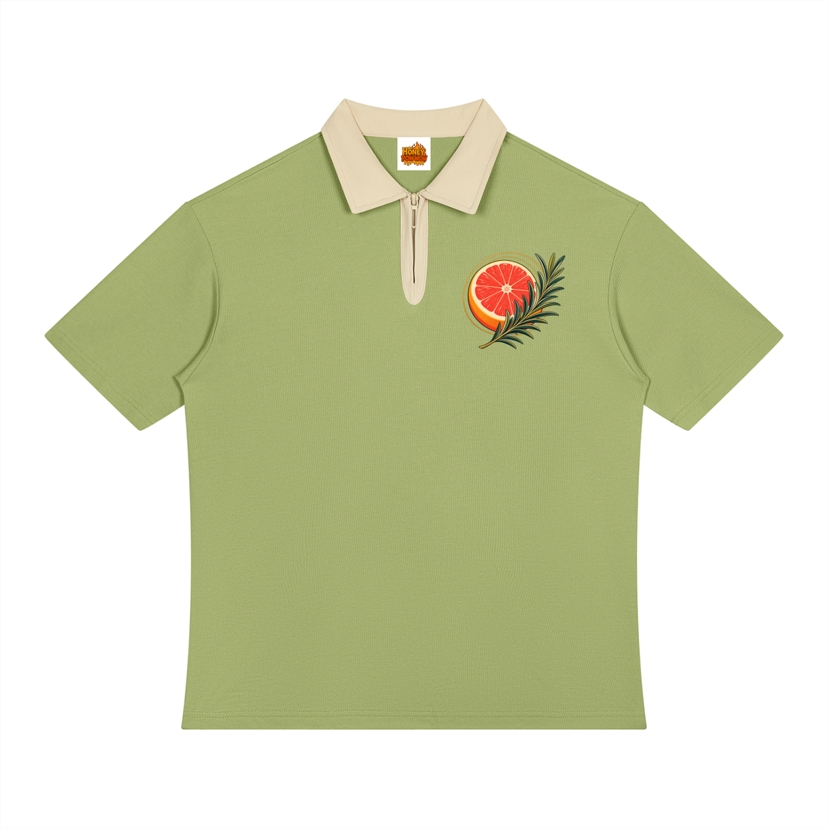 The Grocer Ingredients Unisex Color Block Quarter-Zip Polo Shirt