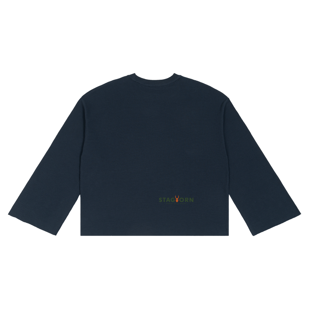 Staghorm Large Logo Unisex Waffle Raw Edge T-Shirt