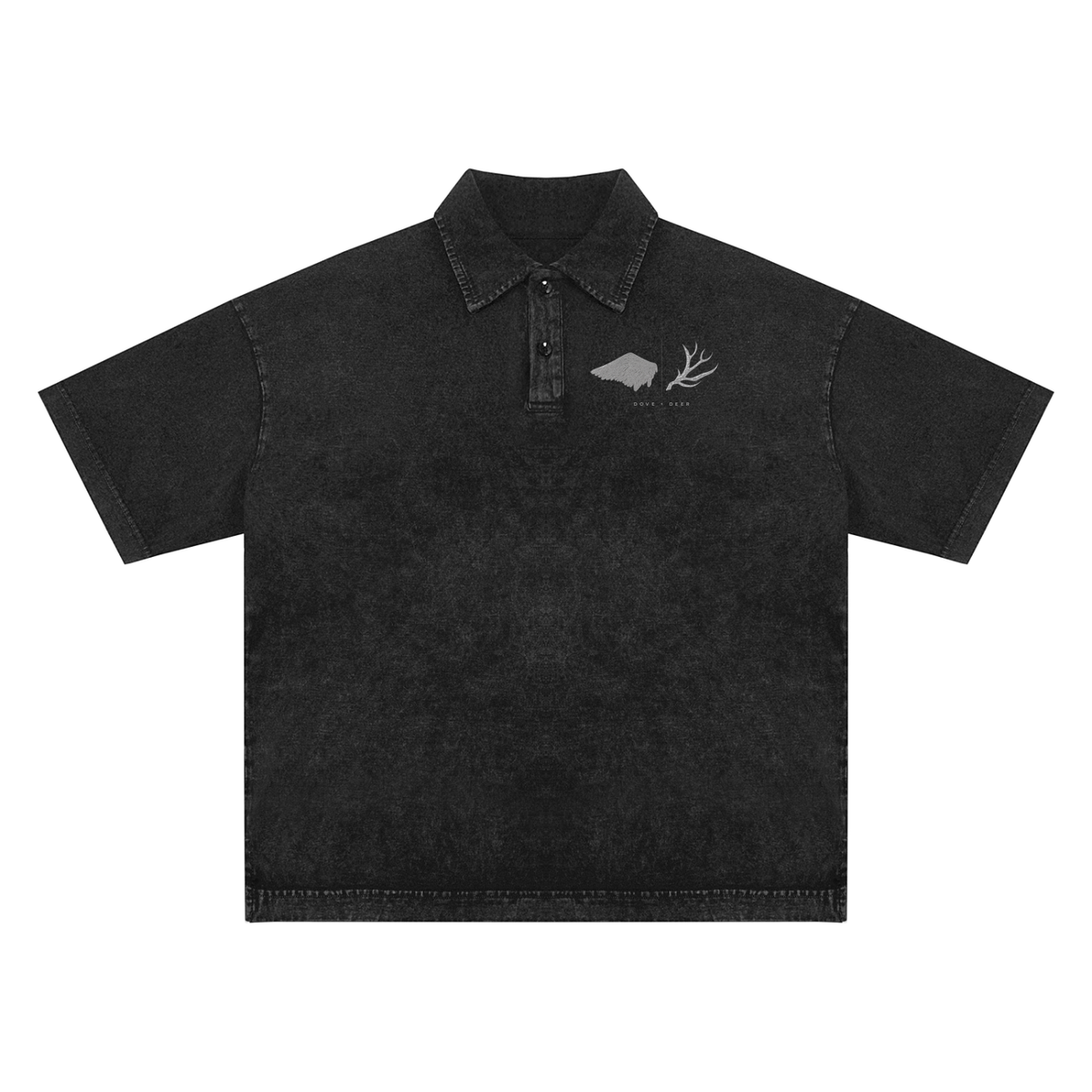 Dove + Deer Espressotini Heavyweight Snow-Washed Polo T-Shirt