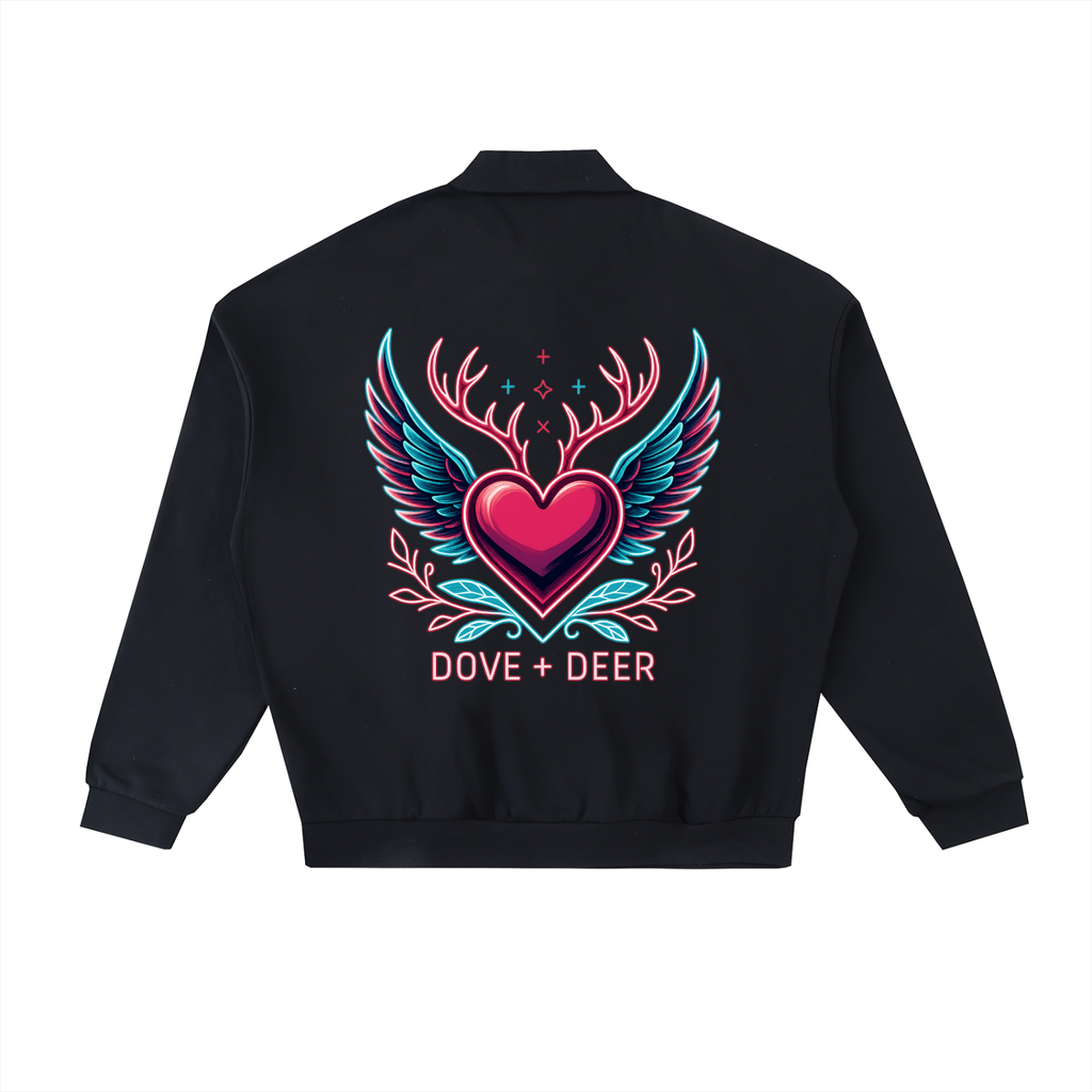 Dove + Deer Neon Heavyweight Fleece Polo Sweatshirt