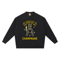 King of Champagne Knitted Round Neck Oversize Sweatshirt