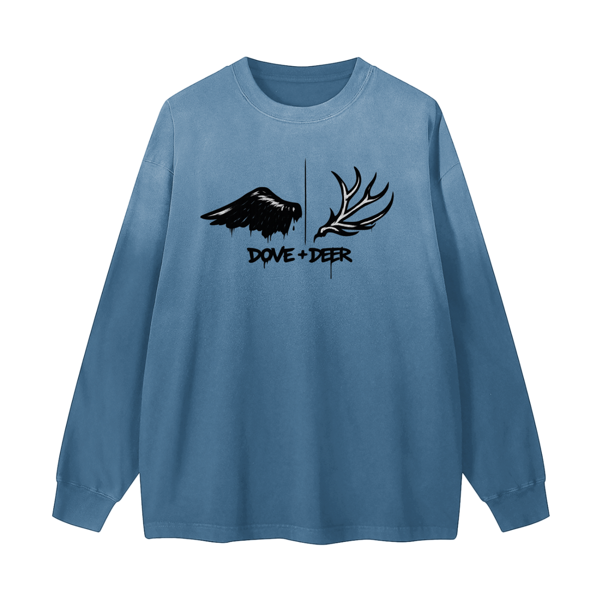 Dove + Deer Graf Gradient Washed Long Sleeve T-Shirt