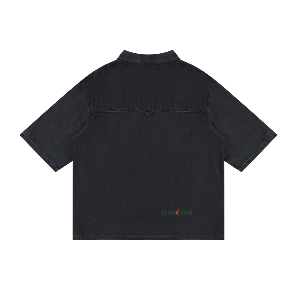 Staghorn Logo Unisex Vintage Wash Drop Shoulder Lyocell Shirt