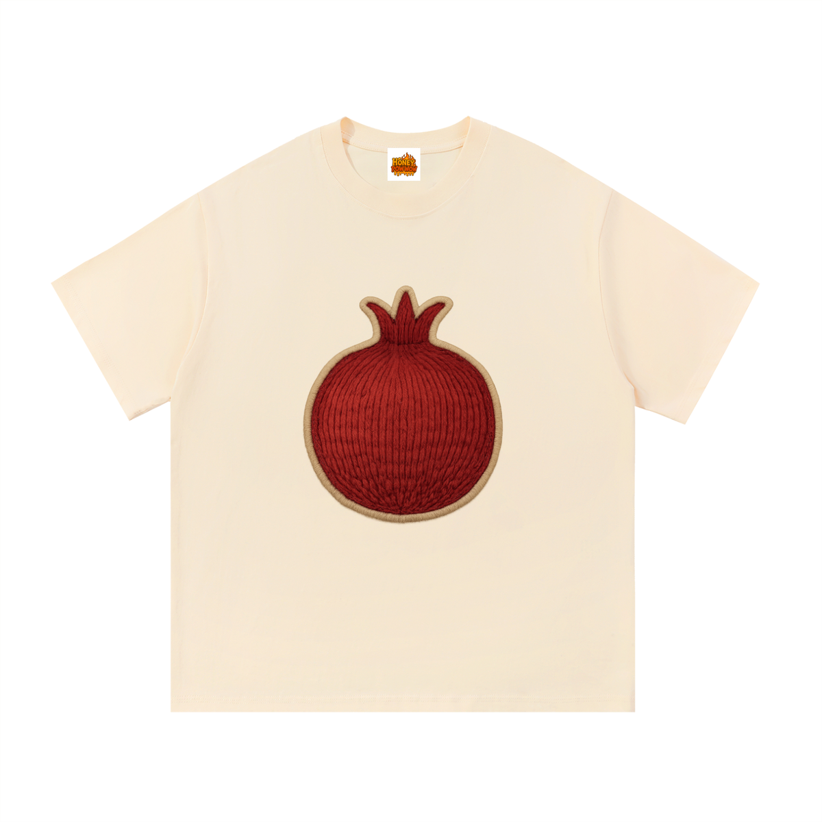 Big Stitched Whole Pom Cotton T-Shirt