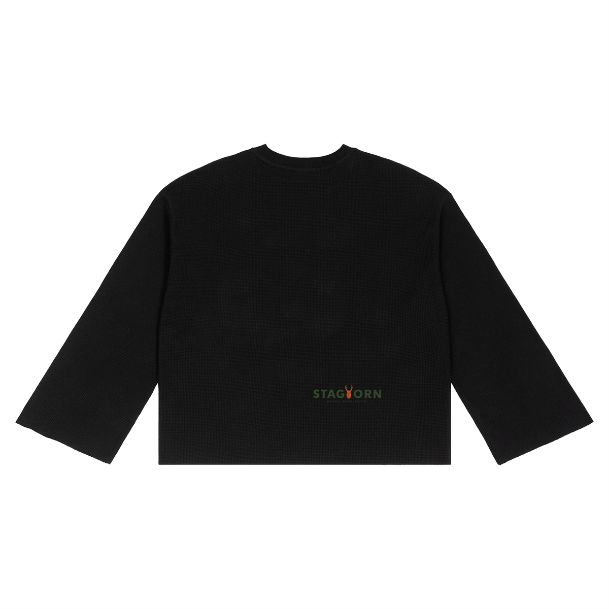 Staghorm Large Logo Unisex Waffle Raw Edge T-Shirt