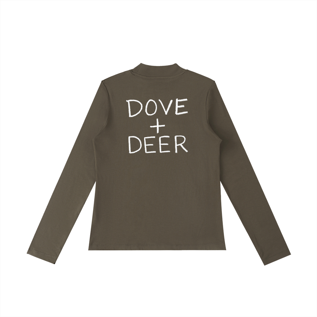 Ani's Mocha Cake Mock Neck Long Sleeve T-Shirt