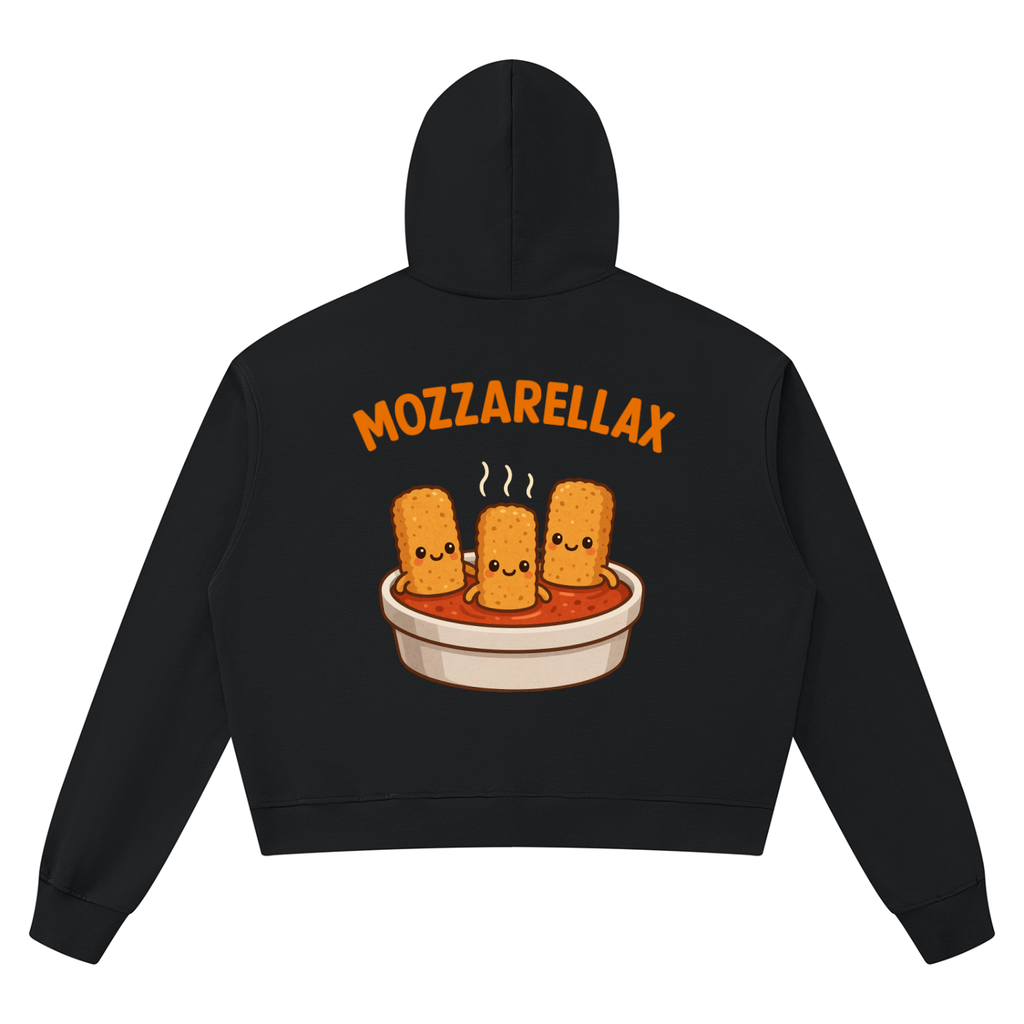 Mozzarellax Unisex Boxy Raw Edge Hoodie