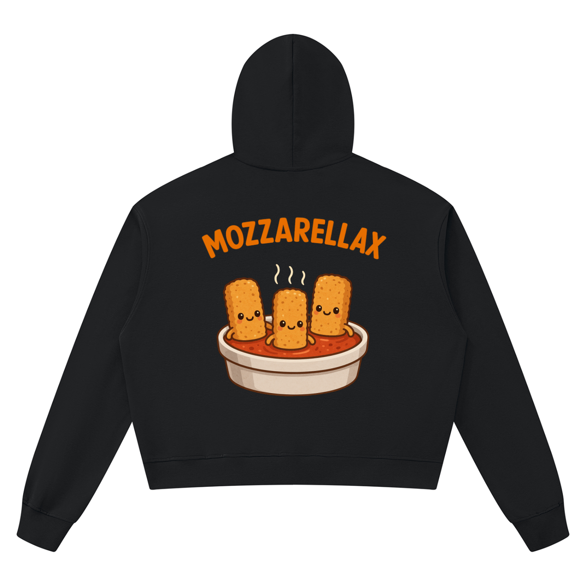 Mozzarellax Unisex Boxy Raw Edge Hoodie