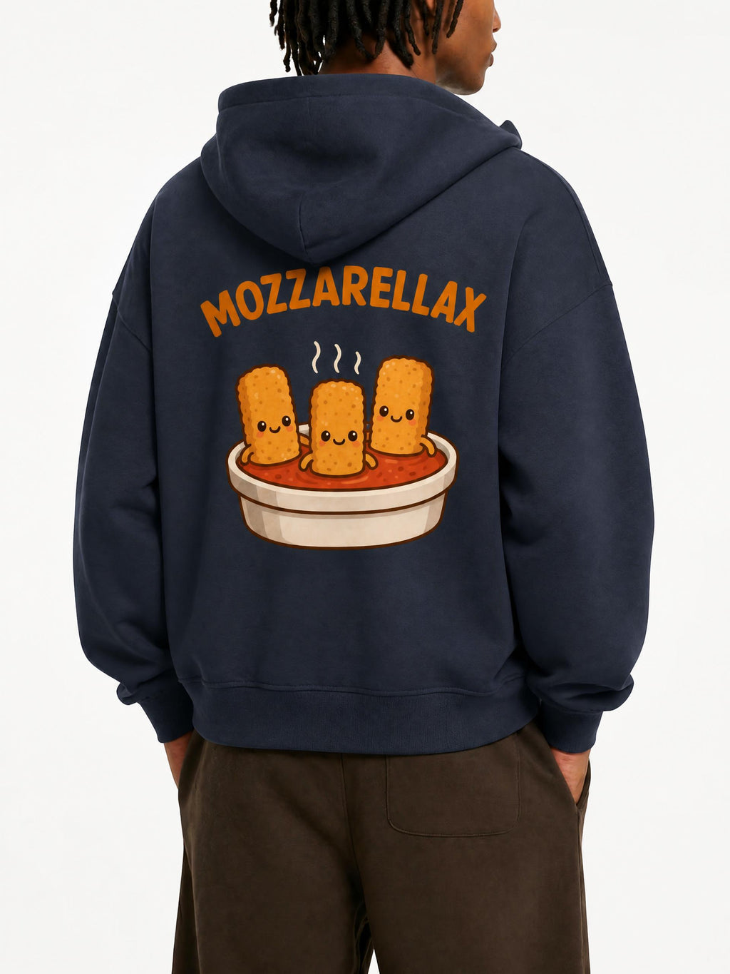 Mozzarellax Unisex Boxy Raw Edge Hoodie