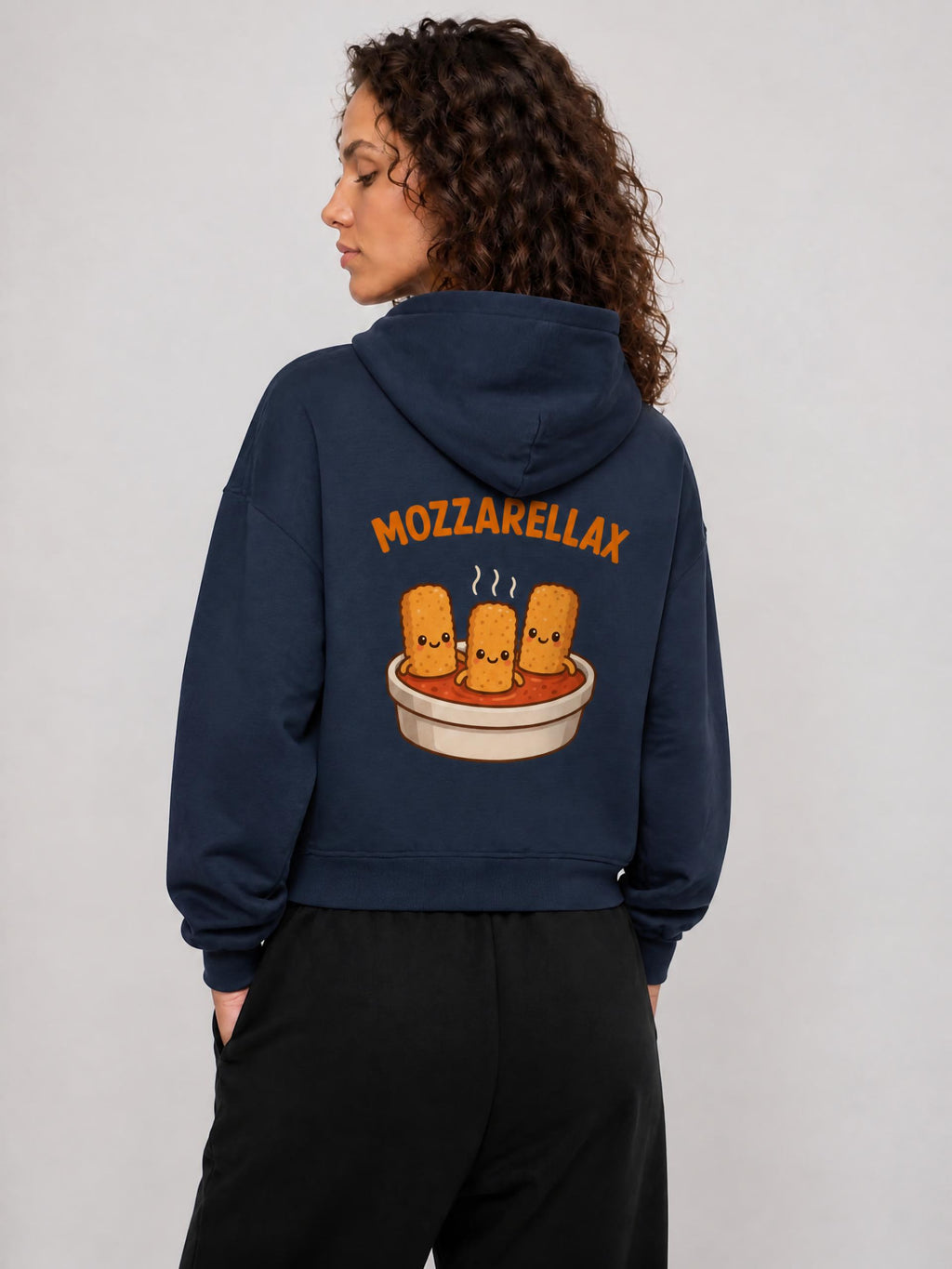 Mozzarellax Unisex Boxy Raw Edge Hoodie