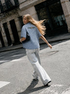 Staghorn Logo Unisex Boxy Vintage Wash Denim Shirt