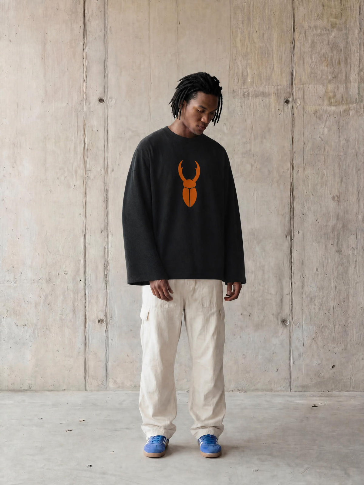 Staghorm Large Logo Unisex Waffle Raw Edge T-Shirt