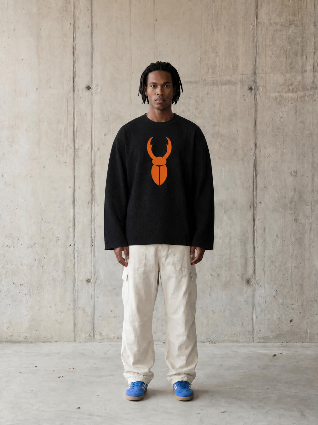 Staghorm Large Logo Unisex Waffle Raw Edge T-Shirt