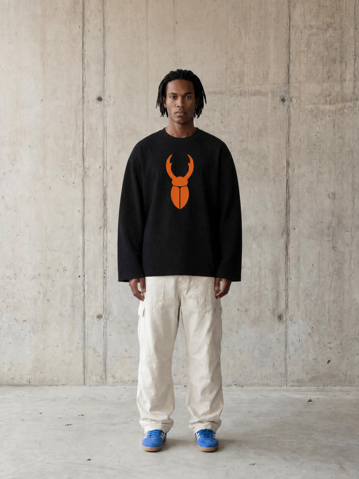 Staghorm Large Logo Unisex Waffle Raw Edge T-Shirt