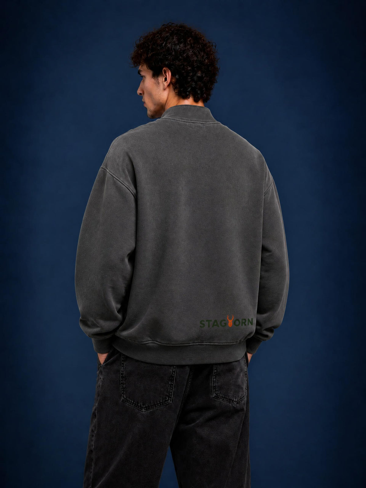 StagHorn Huge Logo Unisex Vintage Wash Fleece Sweatshirt