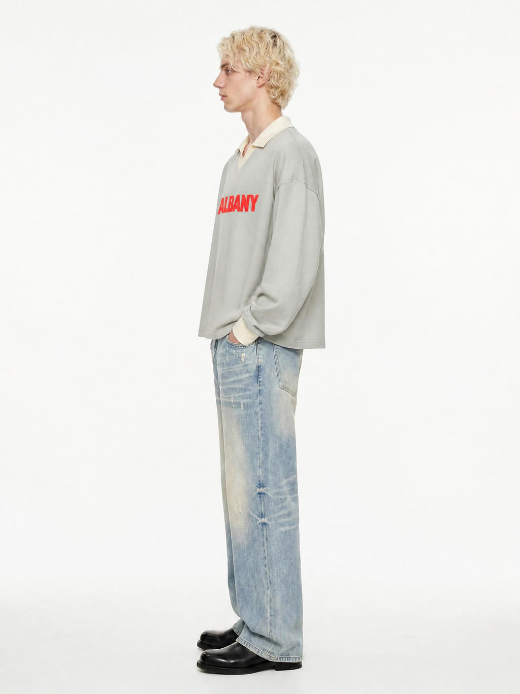 Albany Red Title DD Unisex Color Block Long Sleeve Sweatshirt