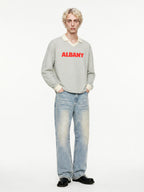 Albany Red Title DD Unisex Color Block Long Sleeve Sweatshirt